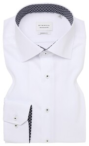 Eterna Uni Color Dynamic Cotton Poplin Classic Kent Collar Overhemd Wit