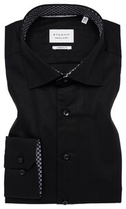 Eterna Uni Color Dynamic Cotton Poplin Classic Kent Collar Shirt Black