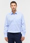 Eterna Uni Color Natté Texture Cotton Non-Iron Kent Collar Overhemd Licht Blauw