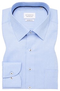 Eterna Uni Color Natté Texture Cotton Non-Iron Kent Collar Shirt Light Blue