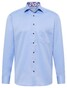 Eterna Uni Color Subtle Details Cover Shirt Half-Ply Cotton Twill Blue