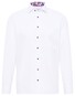 Eterna Uni Color Subtle Details Cover Shirt Half-Ply Cotton Twill Overhemd Wit