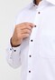 Eterna Uni Color Subtle Details Cover Shirt Half-Ply Cotton Twill Overhemd Wit