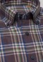 Eterna Upcycling Shirt Check Flanel Button-Down Overhemd Bruin-Groen