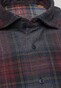 Eterna Upcycling Shirt Corduroy Check Shark Collar Grey-Red