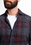 Eterna Upcycling Shirt Corduroy Check Shark Collar Grey-Red