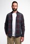 Eterna Upcycling Shirt Corduroy Check Shark Collar Grey-Red