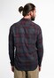 Eterna Upcycling Shirt Corduroy Check Shark Collar Grey-Red