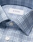 Eton 3D Effect Check King Twill Luxury Texture Overhemd Blauw