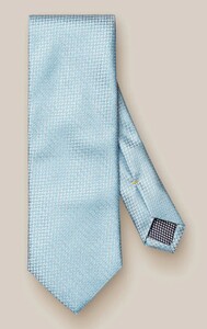 Eton 3D Effect Pattern Weave Silk Jacquard Tie Light Blue