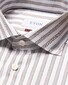 Eton 3D Effect Stripe Fine Twill Shirt Brown