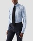 Eton 3D Three Color Diagonal Texture Check Pattern King Twill Overhemd Blauw