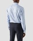 Eton 3D Three Color Diagonal Texture Check Pattern King Twill Overhemd Blauw