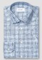 Eton 3D Three Color Diagonal Texture Check Pattern King Twill Shirt Blue