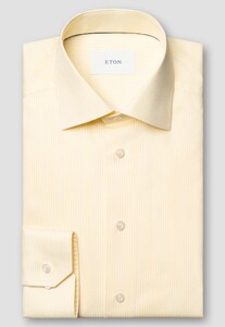 Eton Airy Cotton Tencel Soft Touch Bengal Stripe Overhemd Geel