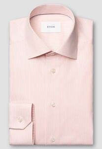 Eton Airy Cotton Tencel Soft Touch Bengal Stripe Overhemd Roze