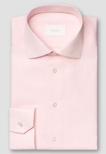 Eton Albini Elevated Organic Supima 120 Yarn Cotton Uni Color Overhemd Roze