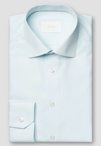 Eton Albini Elevated Organic Supima 120 Yarn Cotton Uni Color Shirt Light Green