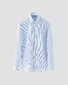 Eton Albini Elevated Supima 120 Cotton Twill Bengal Stripe Overhemd Licht Blauw