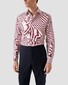 Eton Albini Elevated Supima 120 Cotton Twill Bengal Stripe Overhemd Rood