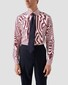 Eton Albini Elevated Supima 120 Cotton Twill Bengal Stripe Overhemd Rood