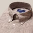 Eton Albini Linen Button Down Lightweight Weave Shirt Brown