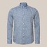 Eton Albini Linnen Button Down Lightweight Weave Overhemd Blauw