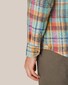 Eton Albini Organic Linnen Check Button Down Overhemd Multicolor
