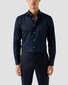 Eton Albini Organic Supima Cotton Twill Mother of Pearl Buttons Overhemd Navy