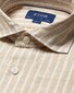 Eton Albini Striped Organic Lightweight Linen Weave Shirt Light Brown