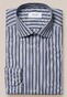 Eton Albini Striped Signature Poplin Mother of Pearl Buttons Overhemd Navy