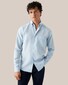 Eton Albini Uni Organic Linen Button Down Textured Lightweight Weave Shirt Light Blue