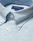 Eton Albini Uni Organic Linnen Button Down Textured Lightweight Weave Overhemd Licht Blauw