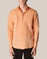 Eton Albini Uni Organic Linnen Button Down Textured Lightweight Weave Overhemd Oranje