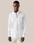 Eton Albini Uni Organic Linnen Button Down Textured Lightweight Weave Overhemd Wit