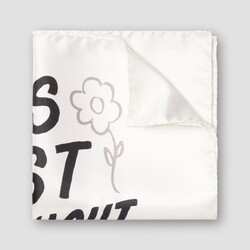 Eton All You Need - Is - Love Twill Silk Weave Pocket Square White