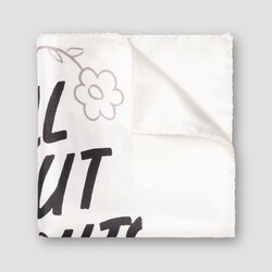 Eton - All - You Need Is Love Twill Silk Weave Pocket Square White
