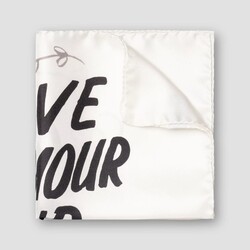 Eton All You Need Is - Love - Twill Silk Weave Pocket Square White