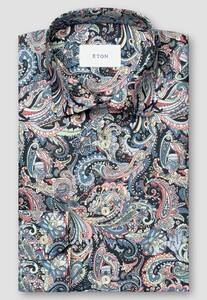 Eton Allover Fantasy Paisley Pattern Cotton Signature Twill Overhemd Multicolor