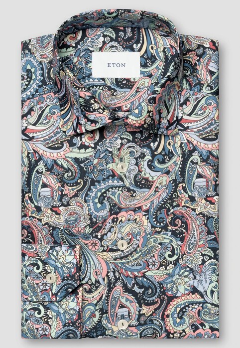 Eton Allover Fantasy Paisley Pattern Luxury Signature Twill Overhemd Multicolor