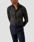 Eton Allover Floral Fantasy Pattern Super 120 Merino Wool Shirt Brown-Navy