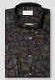 Eton Allover Floral Fantasy Pattern Super 120 Merino Wool Shirt Brown-Navy