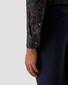 Eton Allover Floral Fantasy Pattern Super 120 Merino Wool Shirt Brown-Navy