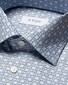 Eton Allover Geometric Pattern Signature Twill Overhemd Lichtblauw-Blauw