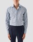 Eton Allover Geometric Pattern Signature Twill Shirt Light Blue-Blue