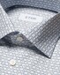 Eton Allover Geometric Pattern Signature Twill Shirt White-Blue