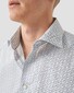 Eton Allover Geometric Pattern Signature Twill Shirt White-Blue