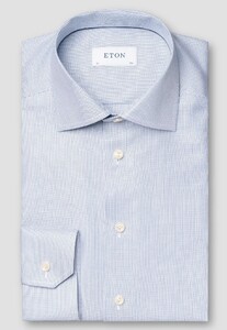 Eton Allover Micro Pattern Overhemd Blauw