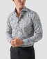 Eton Allover Paisley Pattern Fine Twill Lightweight Cotton Shirt Blue-Beige