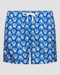 Eton Allover Shells Pattern Swim Short Blauw